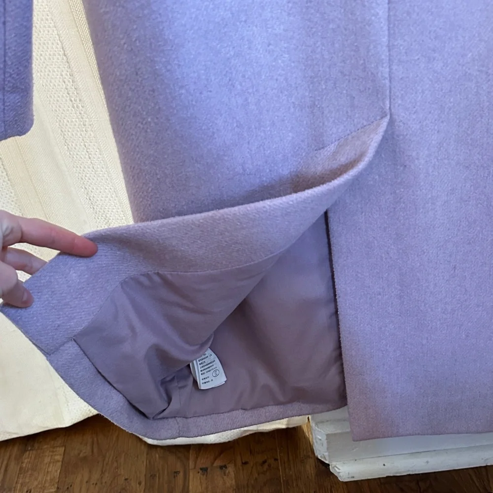 Abercrombie & Fitch Wool Blend Dad Coat Lavender XS - Picture 6 of 6